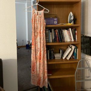 Orange Patterned Maxi Dress